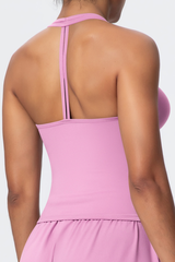 Women’s V-Neck Halter Open-Back Sports Tank