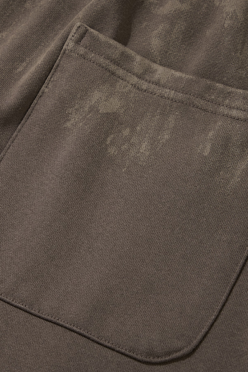 Distressed, worn-out straight-leg pants