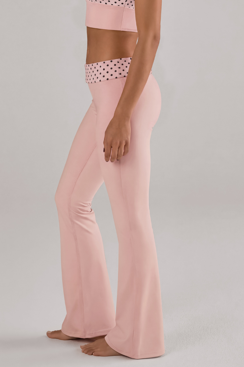 Women's Polka Dot Set:Tie-Back Cropped Tank Top & Flare Pant