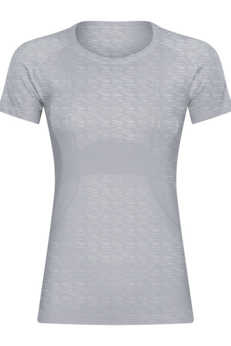Women Seamless Round Neck Short Sleeve Sport T-Shirt
