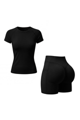 Women's Cropped T-shirt And High Waist Side Pocket Yoga Set
