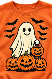 Women's Fall Halloween Spooky Ghost Pumpkin Sweatshirt