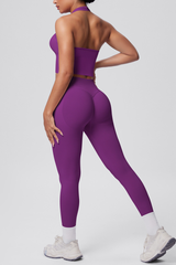 Women's Seamless Set:Halterneck Bra And High Waist Leggings