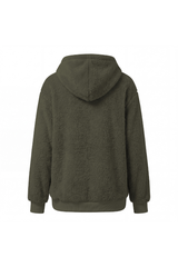 Women's Plush Long-Sleeve Drawstring Hoodie with Pet Pouch