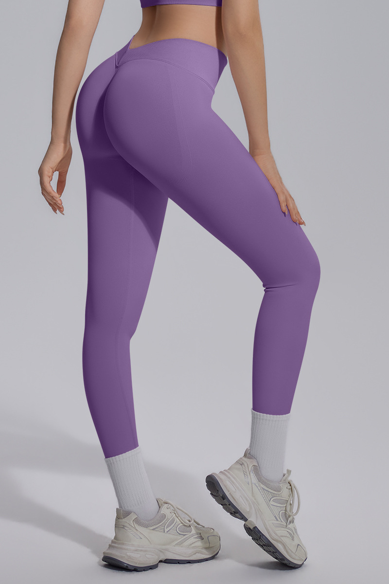 Women's Seamless Knit V-Waist Tight Butt-Lift Yoga Leggings