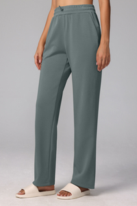 Women's Modal Air Layer Solid Sports Straight-Leg Pants