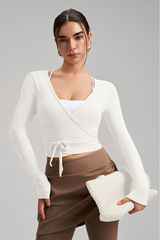 Women's Athletic One-piece Strap Long Sleeves Yoga Top