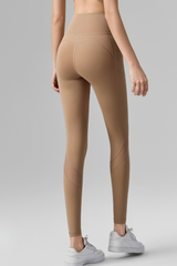 Women's Mesh-Panel High-Waisted Leggings with Side Pockets