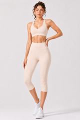 Women's Racerback Sports Bra & Capri Leggings Workout Set