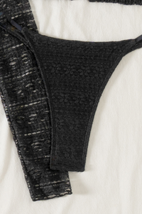 Women's Triangle Cup Halterneck 4 Piece Bikini Set