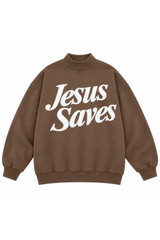 Women's Fall Oversized Letter Print Mockneck Sweatshirt
