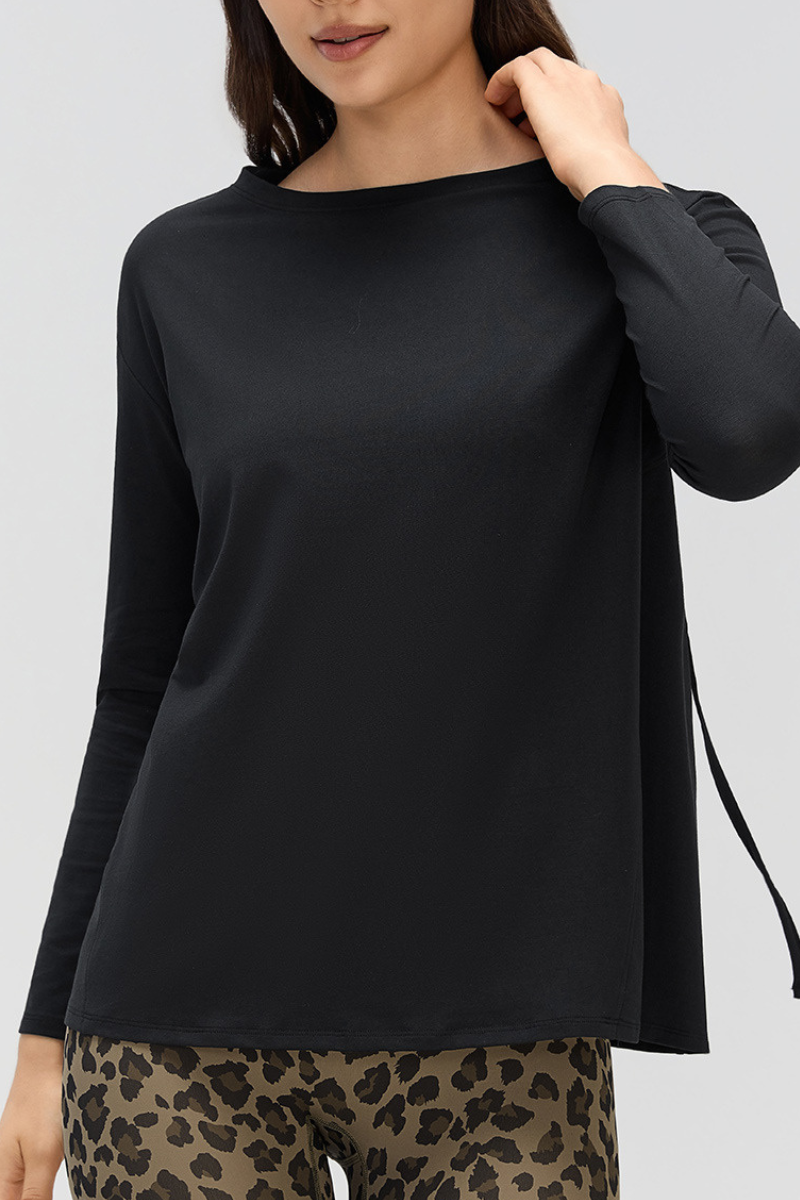 Women's Lightweight Back-Tie Convertible Long-Sleeve Top