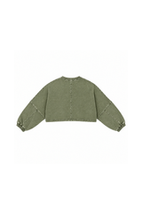 Womens Vintage Washed Cropped Crewneck Sweatshirt