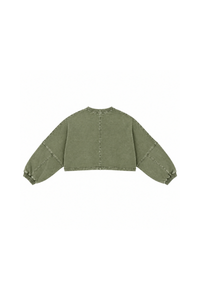 Womens Vintage Washed Cropped Crewneck Sweatshirt