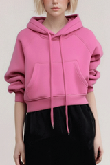 Women's Washed Short Hooded Sweatshirt