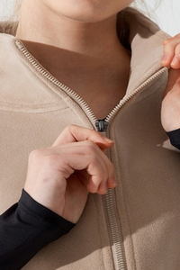 Women's Fall Cropped Drawstring Fleece Stand Collar Vest