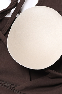 Women's Brushed Cross Back Bra & Flared Pants Yoga Set