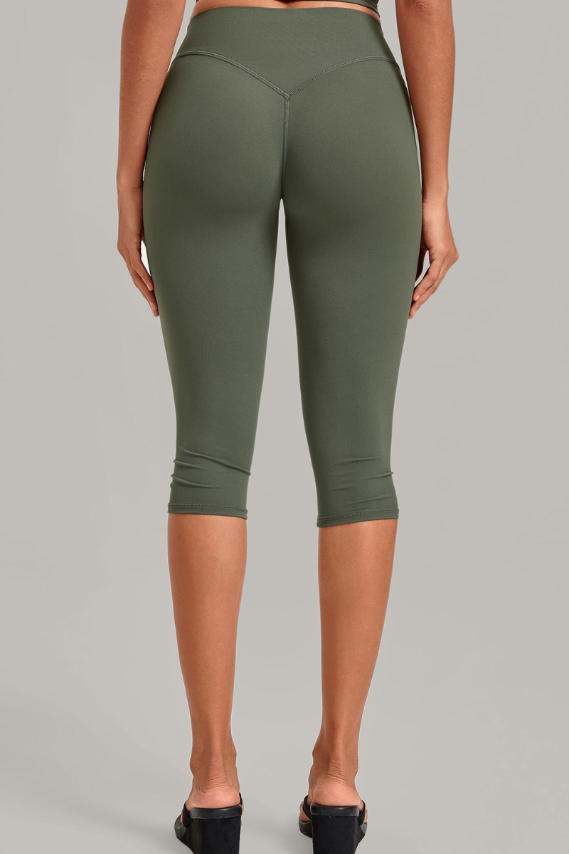 Women’s Mid-Rise Tummy Control Yoga Capri Leggings
