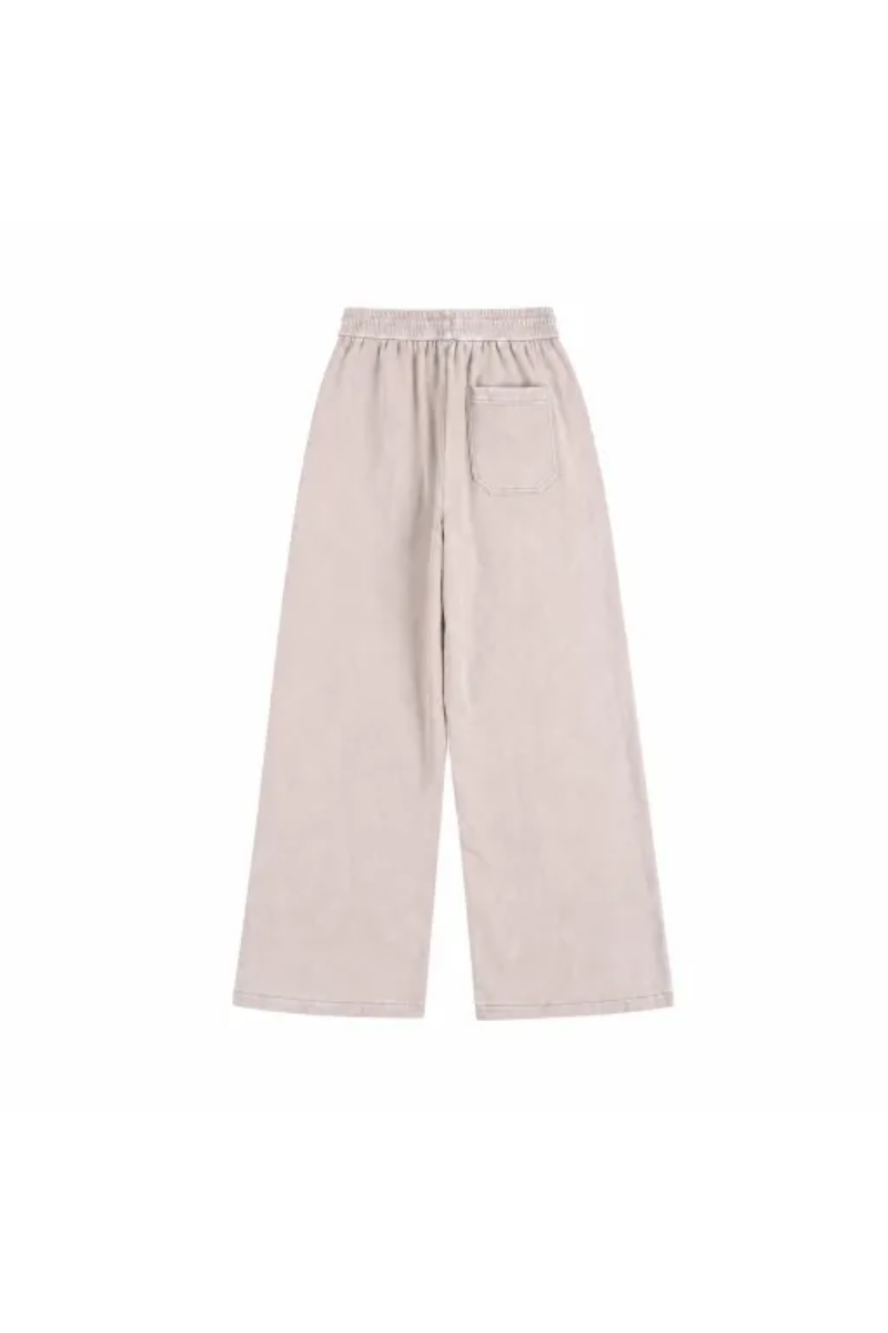 Unisex Fall Washed Adjustable Drawstring Hem Sweatpants
