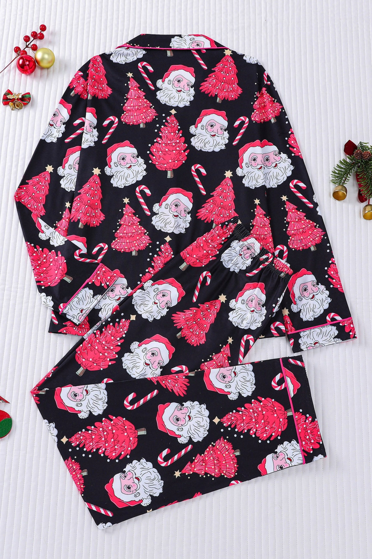 Women's Christmas Tree Printed Christmas Pajama Set