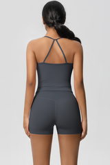 Women Workout Set: Quick Dry Sports Bra + High Waist Shorts