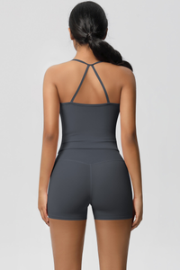 Women Workout Set: Quick Dry Sports Bra + High Waist Shorts