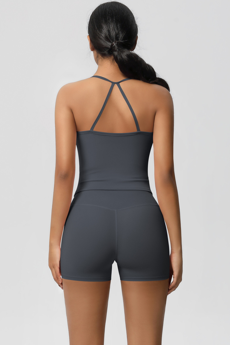 Women Workout Set: Quick Dry Sports Bra + High Waist Shorts