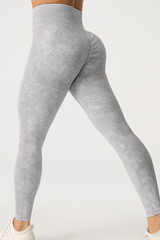 Women's Seamless Pleated Slim Yoga Leggings