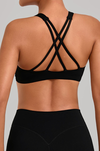 Women's Athletic Cross Back Solid Bra