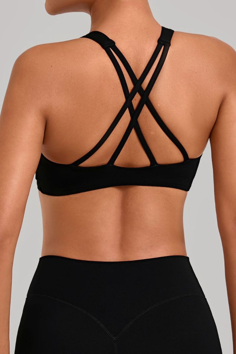 Women's Athletic Cross Back Solid Bra