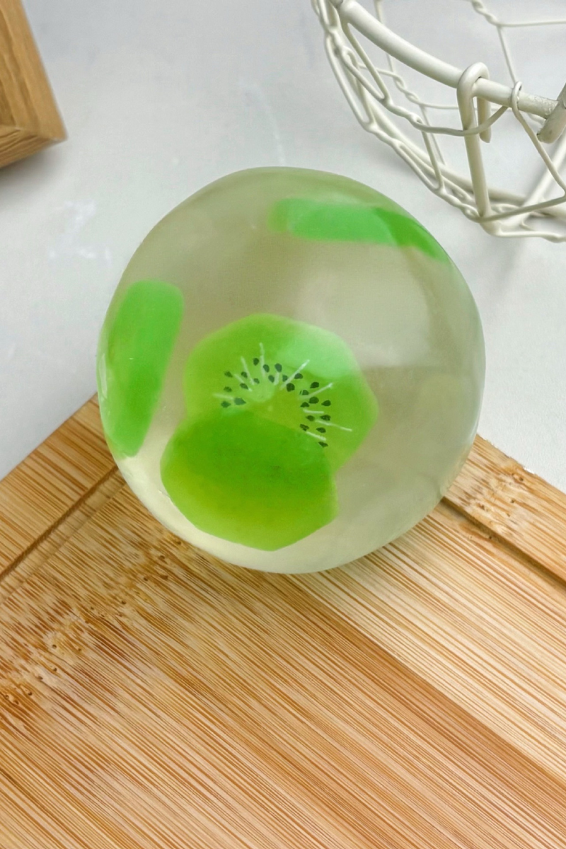2.36in Clear Fruit Slice Squishy Ball Sensory Fidget Toy