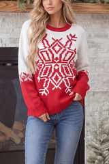 Women's Fall/Winter Christmas Big Snowflake Knit Sweater