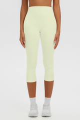 Women's Athletic Brushed High Waist Capri Yoga Leggings
