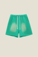 Unisex Washed Gradient Shorts - Side Pocket Straight Drawstring