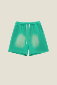 Unisex Washed Gradient Shorts - Side Pocket Straight Drawstring