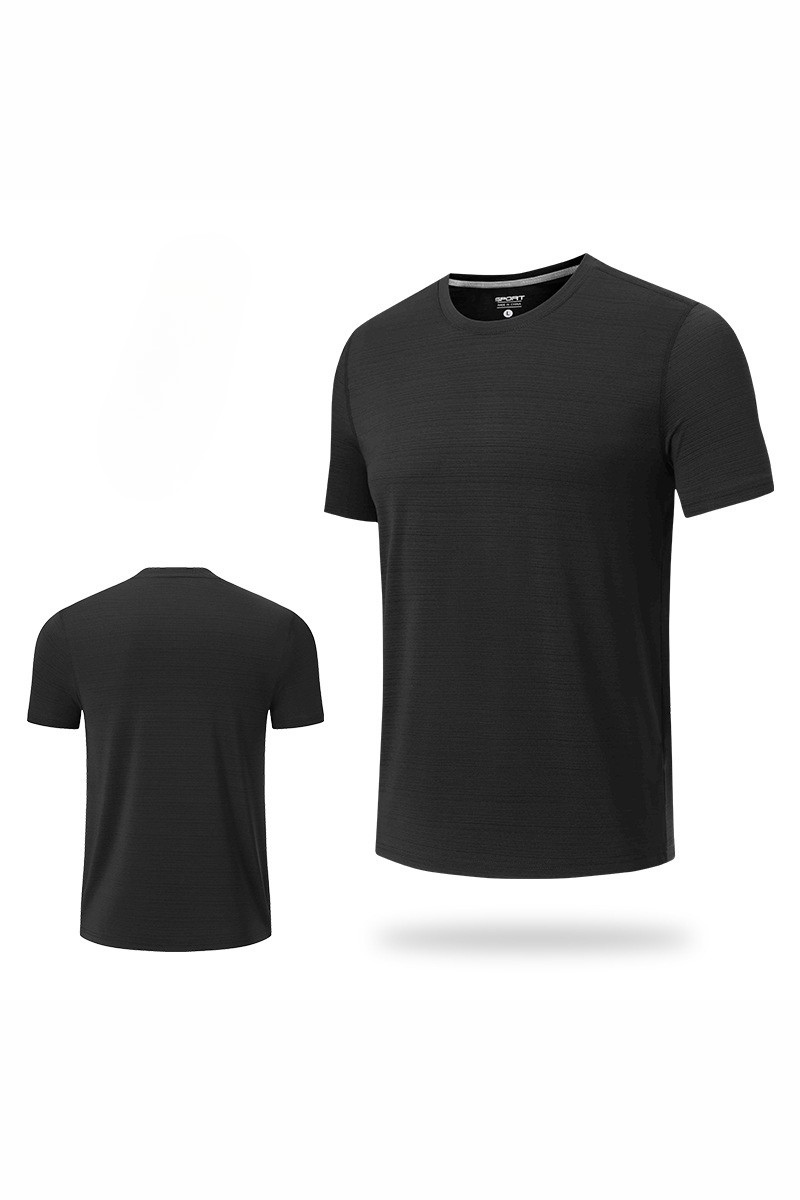 Men Stripe Quick Dry Athletic Short Sleeve T-Shirt