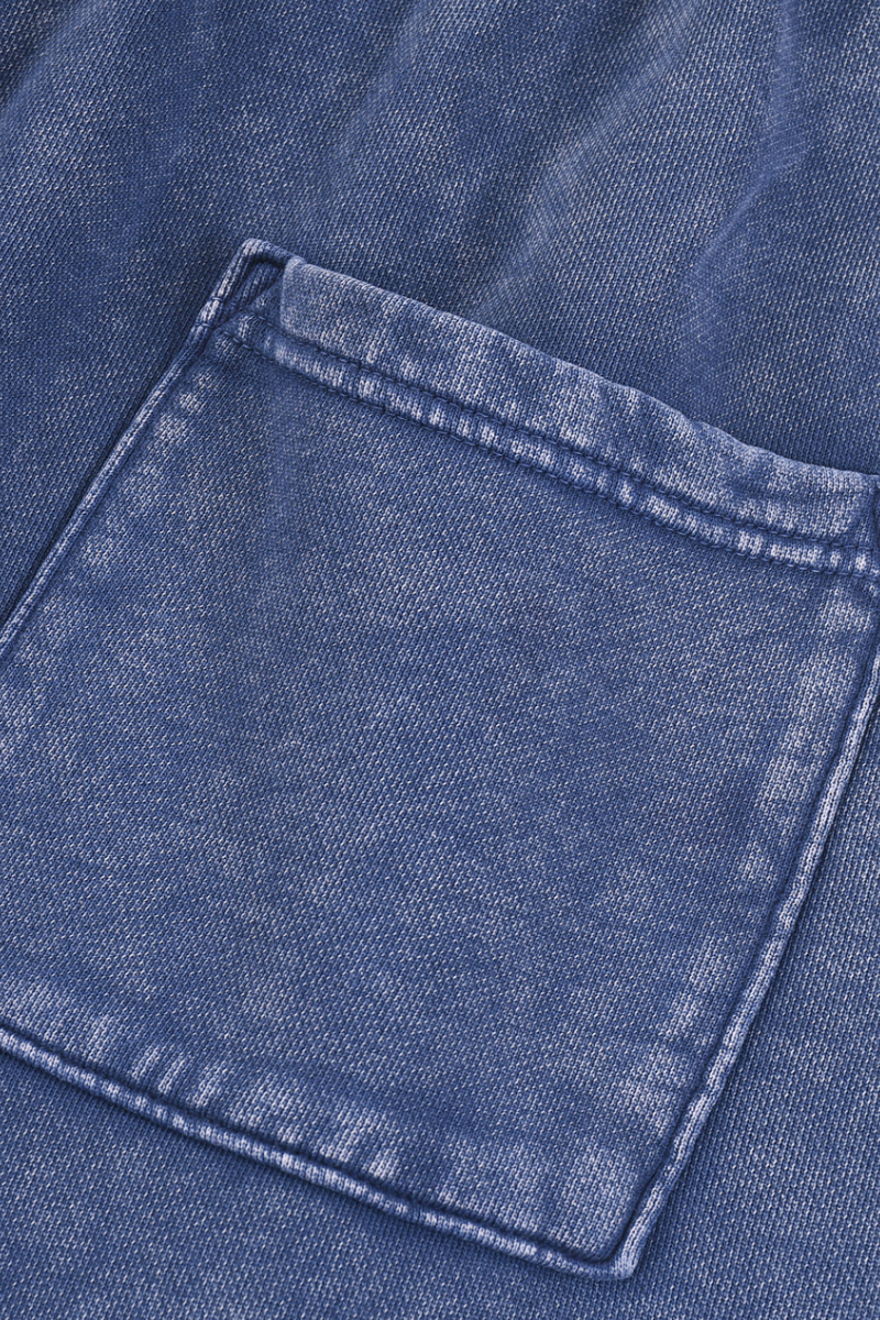 Unisex Fall 100% Cotton Vintage Wax Washed Wide Leg Pants
