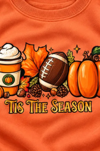 Women’s Fall Football Pumpkin Graphic Halloween Sweatshirt