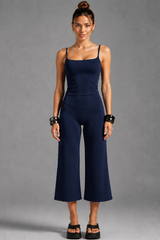 Women'sThin Strap Tank Top And Wide-Leg Capri Pants Sets