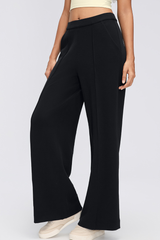 Women's Fall Center Pleat Hidden Card Pocket Wide Leg Pants