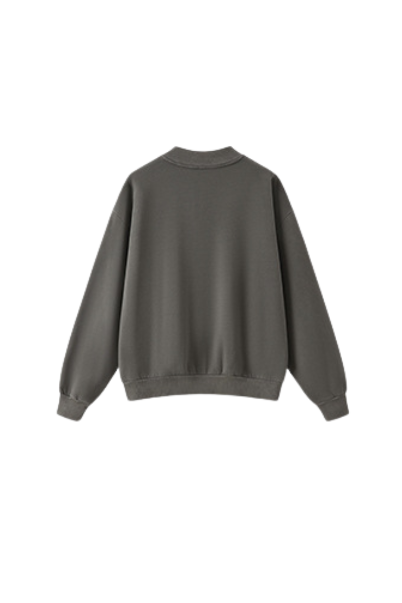 Men's Fall Vintage Washed Fleece Quarter Zip Sweatshirt