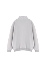 Unisex Fall Vintage Fleece Washed 1/4 Zip Mockneck Sweatshirt