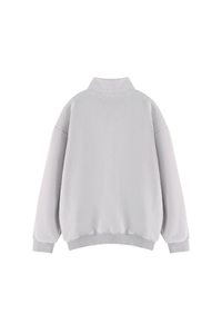 Unisex Fall Vintage Fleece Washed 1/4 Zip Mockneck Sweatshirt
