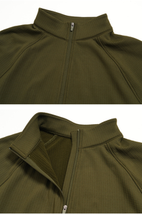Men's Fall Half Zip Mock Neck Fleece Sports Long Sleeve Top
