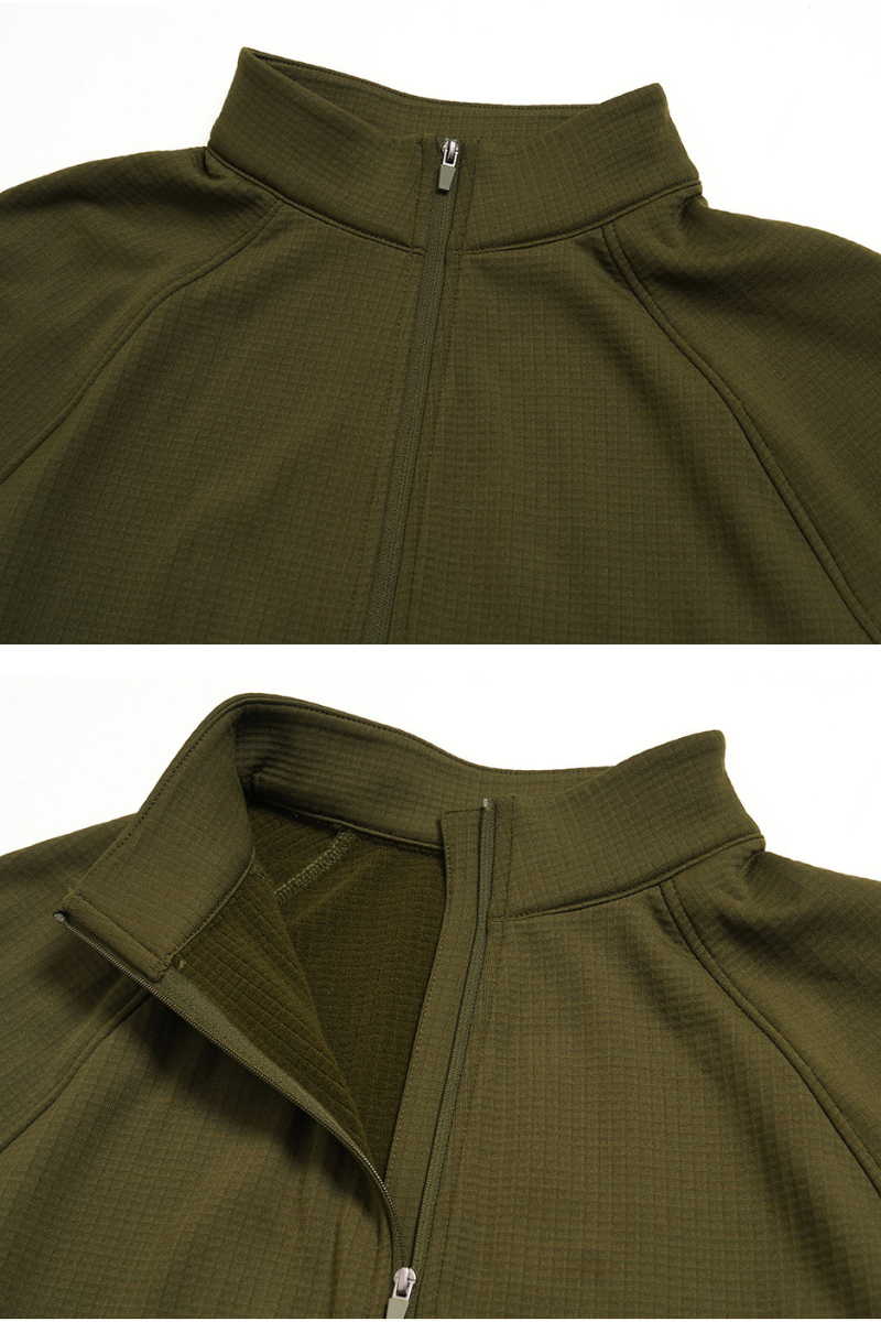 Men's Fall Half Zip Mock Neck Fleece Sports Long Sleeve Top