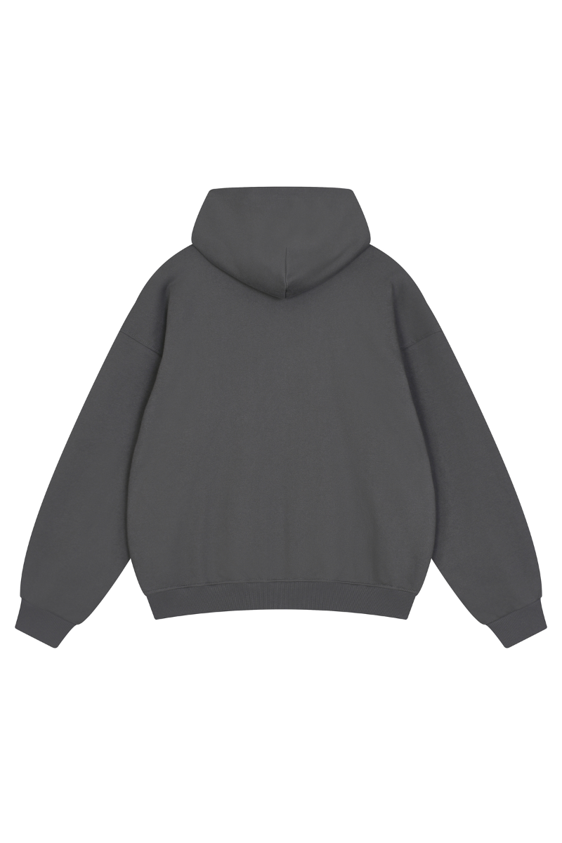 Unisex Fall Relaxed Drop Shoulder Full Zip Hooded Jacket