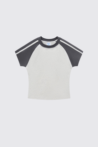 Women's 260g Color Block Stripe High Waist Cooling T-Shirt