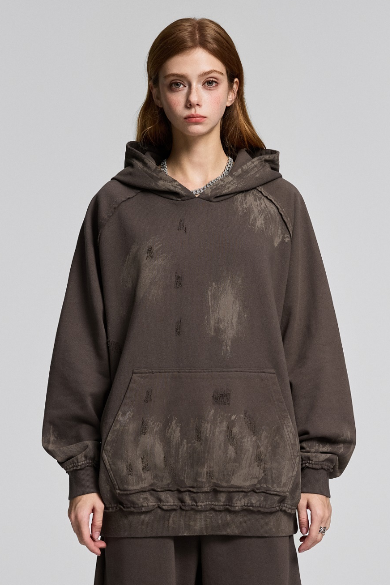 Women's  Fall  Heavyweight Oversized Vintage Washed Hoodie