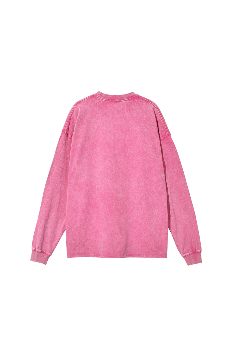 Unisex 100% Cotton Fall Vintage Washed Oversized Pullover
