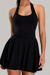 Women's Backless Halterneck Anti-Exposure Tennis Dress